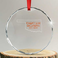Choctaw Oklahoma OK Map Established 1834 Crystal Glass Ornament