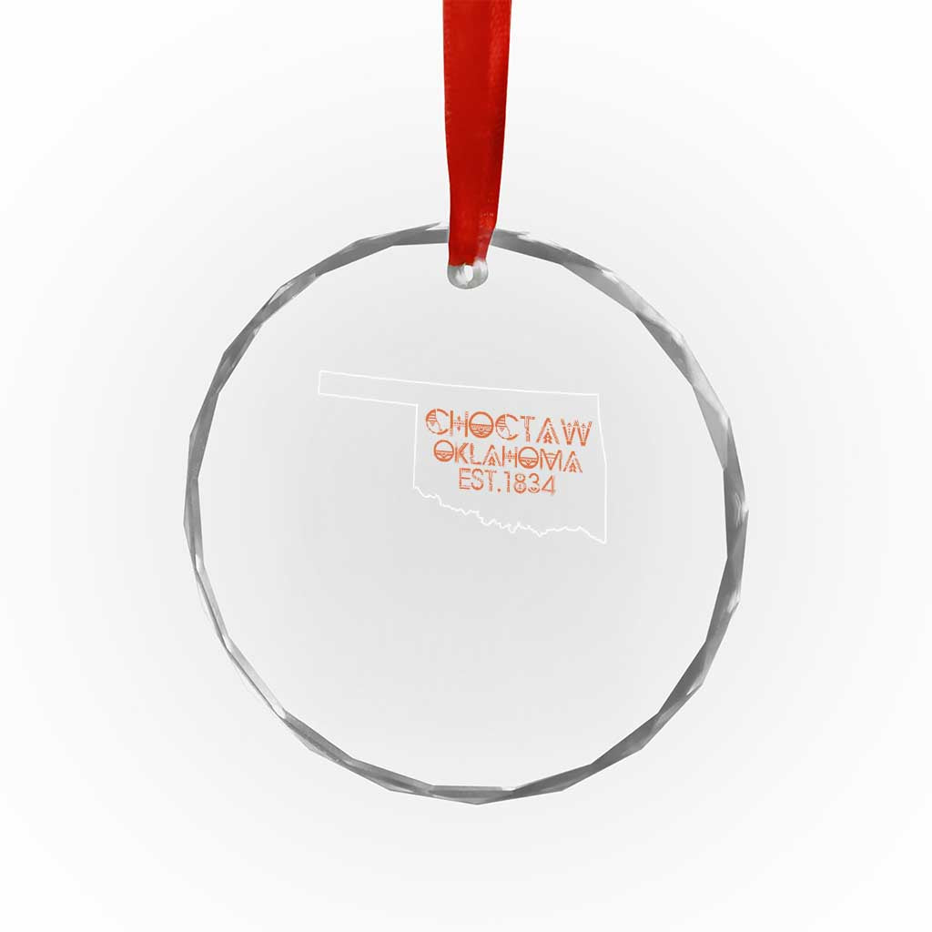 Choctaw Oklahoma OK Map Established 1834 Crystal Glass Ornament