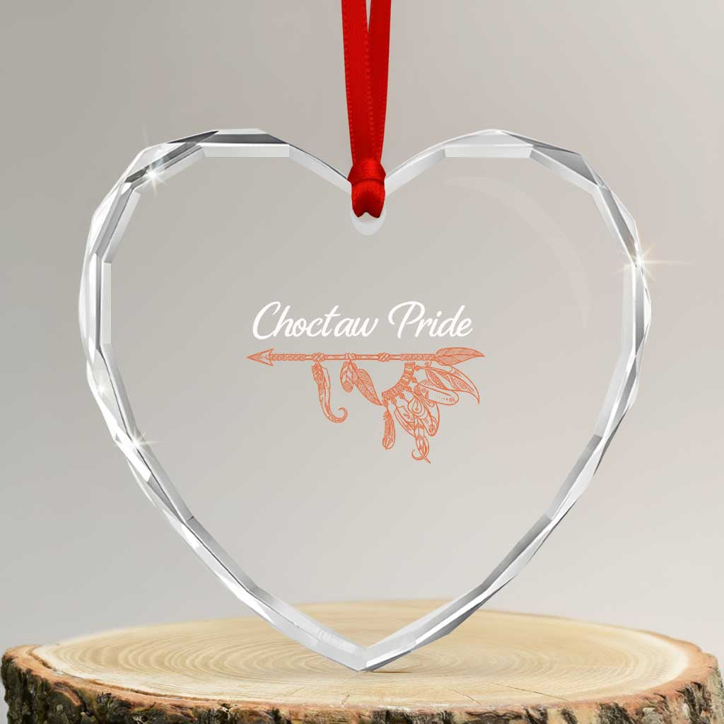 Choctaw Oklahoma OK Pride Native American Heart Crystal Glass Ornament