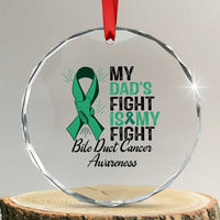 Cholangiocarcinoma Support Warrior Gift Crystal Glass Ornament My Dad Fight My Fight