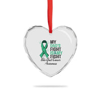 Cholangiocarcinoma Support Warrior Gift Heart Crystal Glass Ornament My Dad Fight My Fight