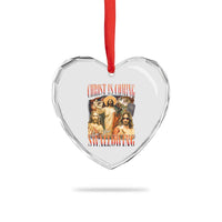 Christ Is Coming Are You Swallowing Heart Crystal Glass Ornament Funny Offensive Jesus Christian - Wonder Print Shop