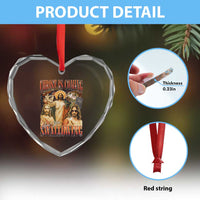 Christ Is Coming Are You Swallowing Heart Crystal Glass Ornament Funny Offensive Jesus Christian - Wonder Print Shop