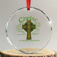 Christ St Patrick Pray For Us Christian Catholic Religious Celtic Cross Crystal Glass Ornament