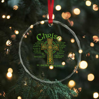 Christ St Patrick Pray For Us Christian Catholic Religious Celtic Cross Crystal Glass Ornament