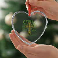 Christ St Patrick Pray For Us Christian Catholic Religious Celtic Cross Heart Crystal Glass Ornament