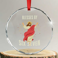 Christian 67 Meme Crystal Glass Ornament Blesses By Six Seven Funny - Wonder Print Shop