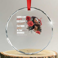 Christian African American Crystal Glass Ornament Who Can Find A Virtuous Woman - Wonder Print Shop