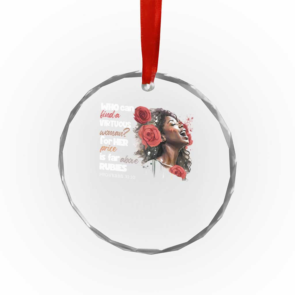 Christian African American Crystal Glass Ornament Who Can Find A Virtuous Woman - Wonder Print Shop