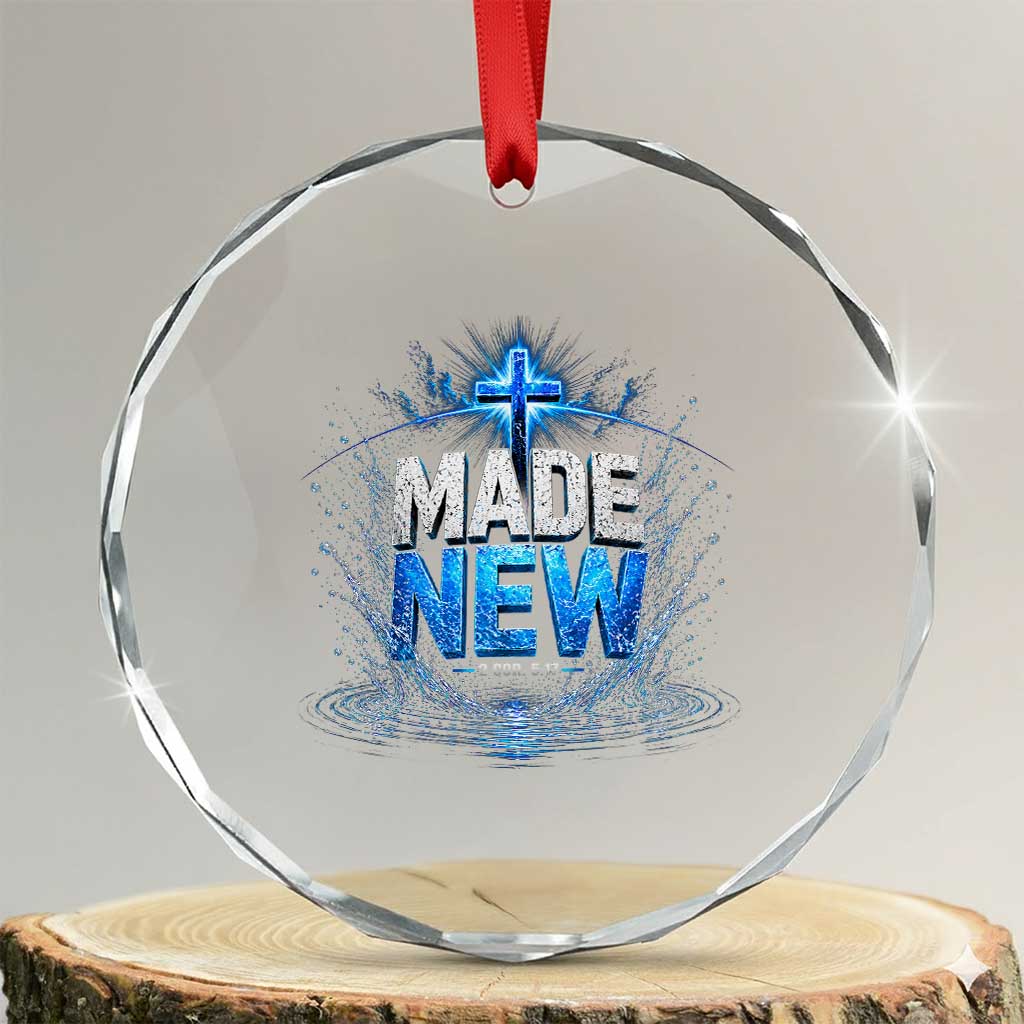 Christian Baptism Crystal Glass Ornament Made Water Bible Verse Baptized