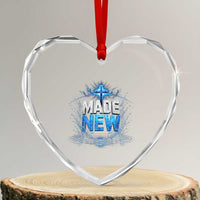 Christian Baptism Heart Crystal Glass Ornament Made Water Bible Verse Baptized