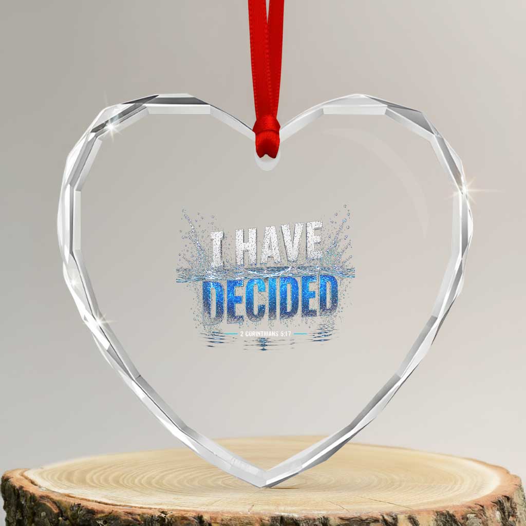 Christian Baptism Heart Crystal Glass Ornament New Believer Water Immersion Baptized I Have Decided
