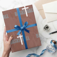 Christian Basketball Cross Wrapping Paper Roll Vintage Minimal Religious Faith