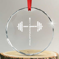 Christian Bible Gym Crystal Glass Ornament Jesus Weightlifter Workout Faith Philippians 4 13 - Wonder Print Shop