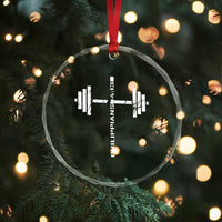 Christian Bible Gym Crystal Glass Ornament Jesus Weightlifter Workout Faith Philippians 4 13 - Wonder Print Shop