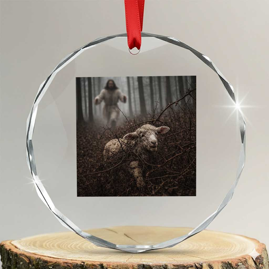 Christian Biblical Parable Of Lost Sheep Scene Crystal Glass Ornament Funny Photo