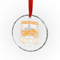 Christian Biker Crystal Glass Ornament And The Lord Said Go Out Into The Highways Luke 14 23