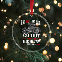 Christian Biker Crystal Glass Ornament Lord Said Go Out Into Highways Faith Motorcycle TS02