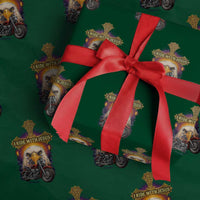 Christian Biker I Ride With Jesus Wrapping Paper Roll Religious Faith Motorcycle Rider Eagle - Wonder Print Shop