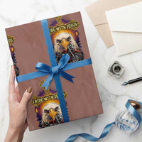 Christian Biker I Ride With Jesus Wrapping Paper Roll Religious Faith Motorcycle Rider Eagle - Wonder Print Shop