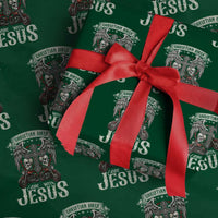 Christian Biker I Ride With Jesus Wrapping Paper Roll Religious Faith Motorcycle Rider Skull - Wonder Print Shop