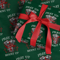 Christian Biker Wrapping Paper Roll Pray Up Before You Mount Up Faith - Wonder Print Shop