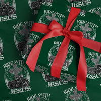 Christian Biker Wrapping Paper Roll Ride With Jesus Religious Faith Motorcycle Rider - Wonder Print Shop