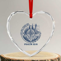 Christian Camping Heart Crystal Glass Ornament He Will Teach You The Way You Should Go