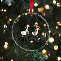 Christian Christmas Goose Crystal Glass Ornament Off To Follow Jesus - Wonder Print Shop