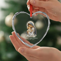 Christian Christmas Heart Crystal Glass Ornament Love Came Down Luke 2:11 - Wonder Print Shop