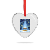 Christian Christmas Heart Crystal Glass Ornament Nativity Scene Jeus Baby Starry Night Xmas - Wonder Print Shop
