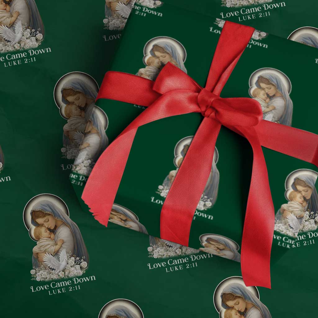 Christian Christmas Wrapping Paper Roll Love Came Down Luke 2:11 - Wonder Print Shop