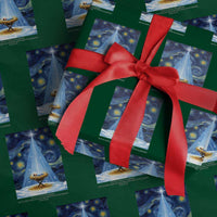 Christian Christmas Wrapping Paper Roll Nativity Scene Jeus Baby Starry Night Xmas - Wonder Print Shop