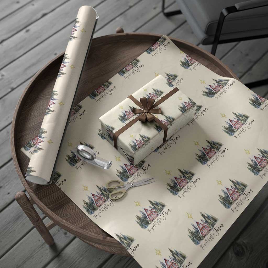 Christian Christmas Wrapping Paper Roll The Greatest Gift Is Jesus Star Of Bethlehem - Wonder Print Shop