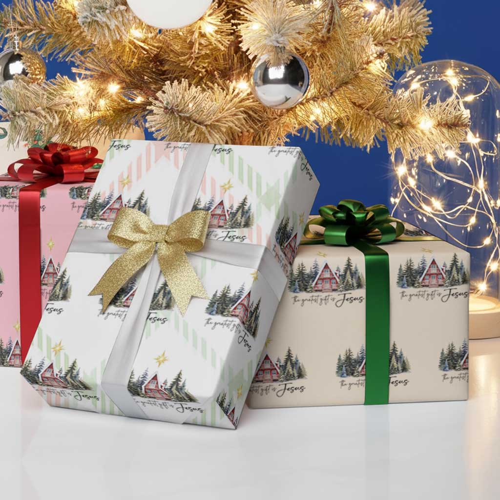 Christian Christmas Wrapping Paper Roll The Greatest Gift Is Jesus Star Of Bethlehem - Wonder Print Shop