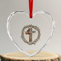 Christian Cross Heart Crystal Glass Ornament Bible John 3:16 Jesus He Gave His Only Son Jesus Christian - Wonder Print Shop