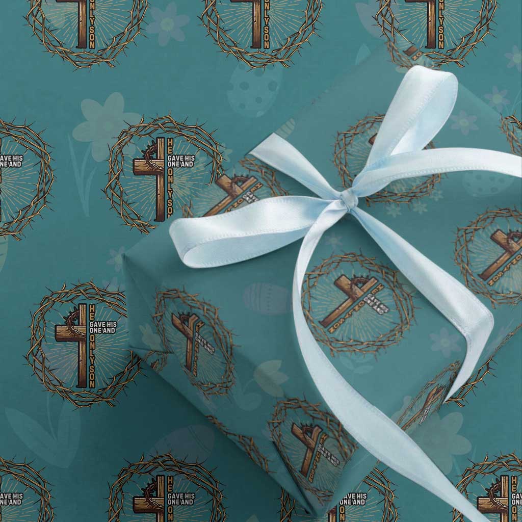 Christian Cross Wrapping Paper Roll Bible John 3:16 Jesus He Gave His Only Son Jesus Christian