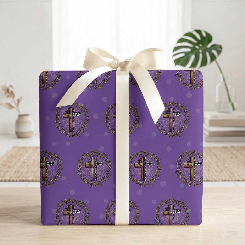Christian Cross Wrapping Paper Roll Bible John 3:16 Jesus He Gave His Only Son Jesus Christian