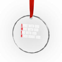 Christian Crystal Glass Ornament Amen Agree Move End With God Never Doubt God TS09