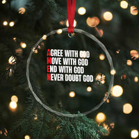 Christian Crystal Glass Ornament Amen Agree Move End With God Never Doubt God TS09