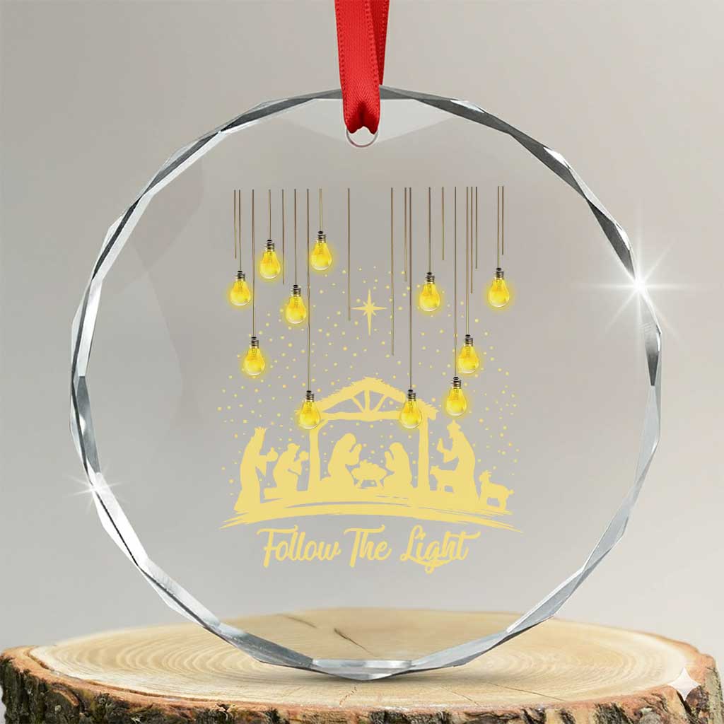 Christian Crystal Glass Ornament Follow the Light Christ Xmas Light TS09