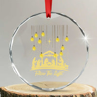 Christian Crystal Glass Ornament Follow the Light Christ Xmas Light TS09