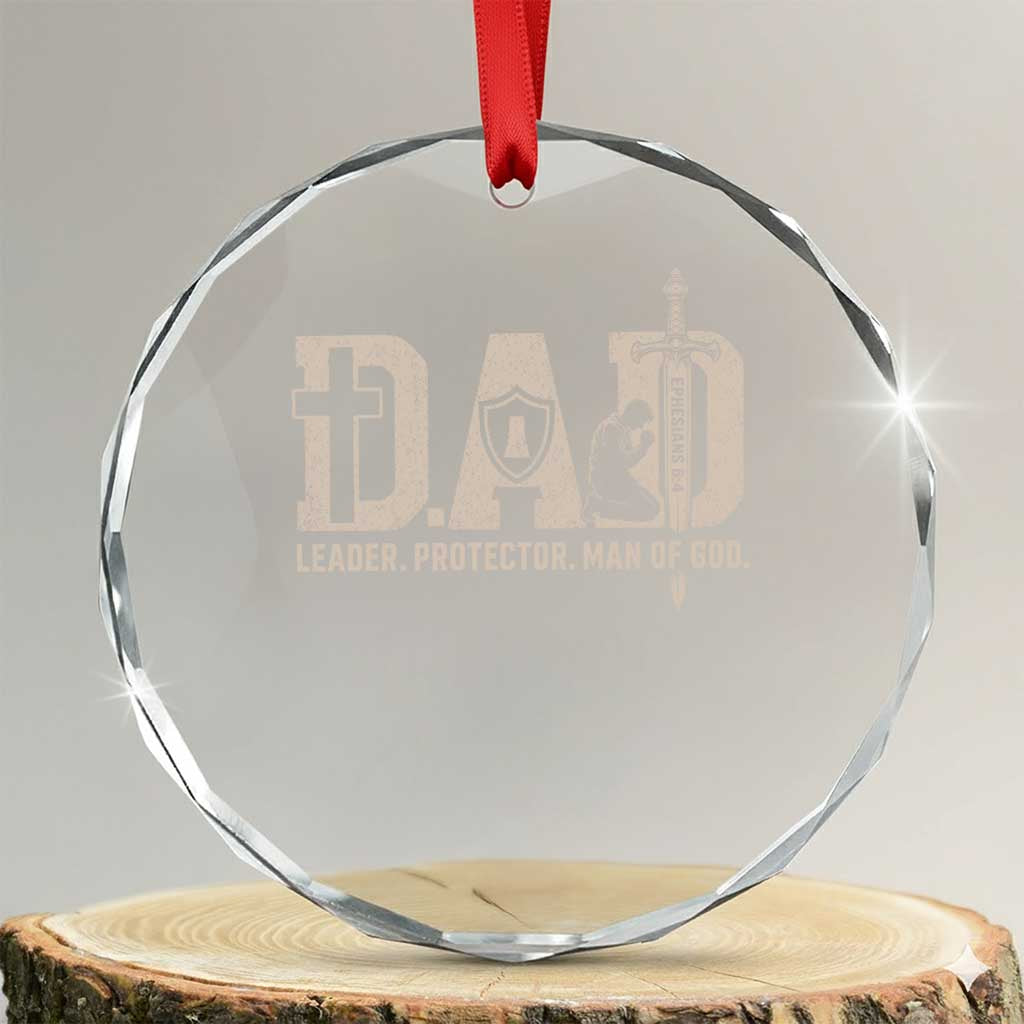 Christian Dad Crystal Glass Ornament Father Leader Protector Man Of God