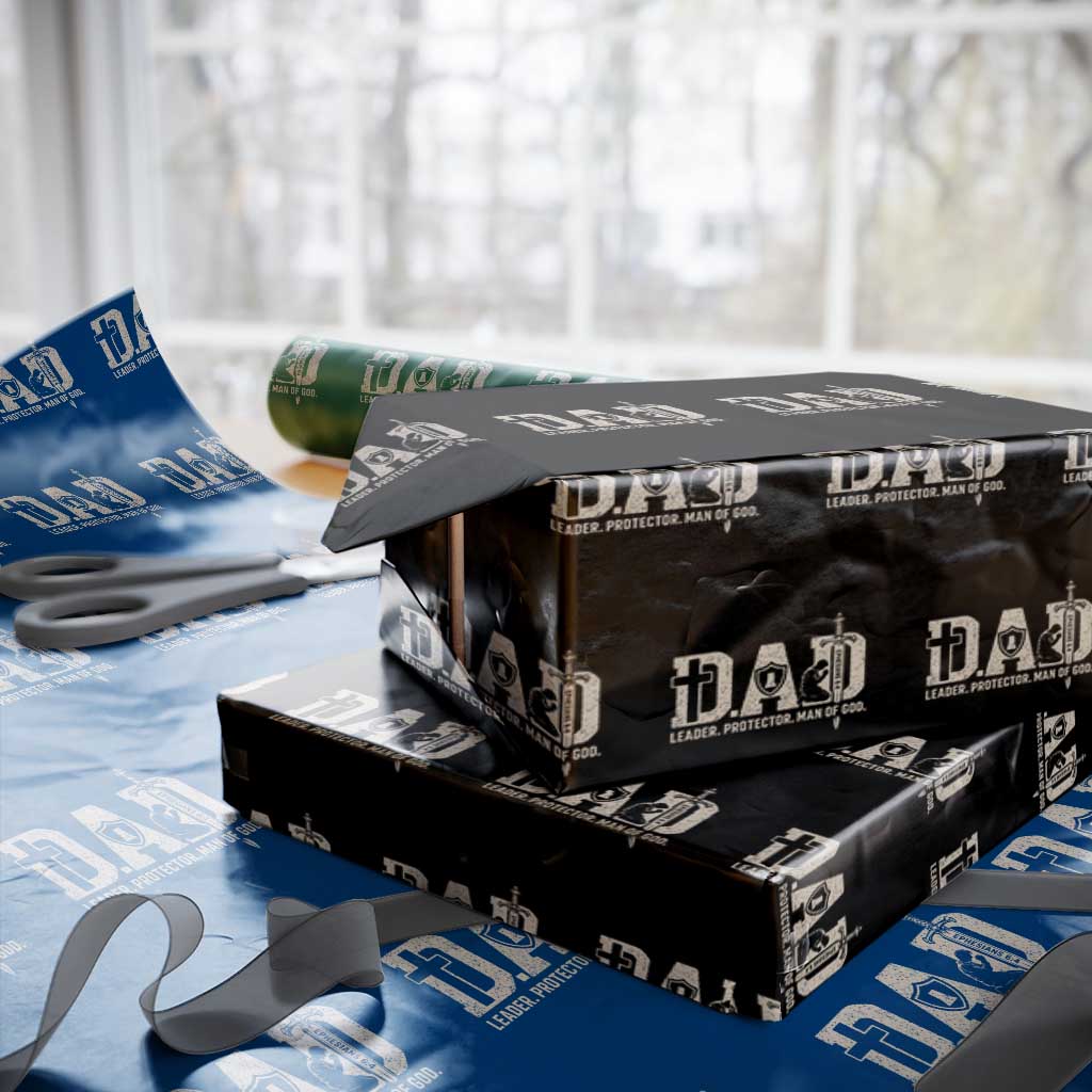 Christian Dad Wrapping Paper Roll Father Leader Protector Man Of God