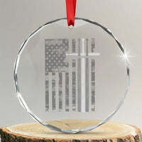 Christian Drummer Crystal Glass Ornament American Flag Drumsticks Religious Faith Cross Patriotic