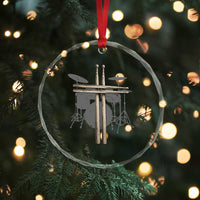 Christian Drummer Crystal Glass Ornament Drum Sticks Cross Percussionist Jesus Church