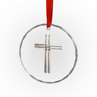 Christian Drummer Crystal Glass Ornament Drumstick Cross Rock Music Lover Gift - Wonder Print Shop