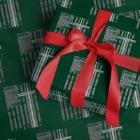 Christian Drummer Wrapping Paper Roll American Flag Drumsticks Religious Faith Cross Patriotic