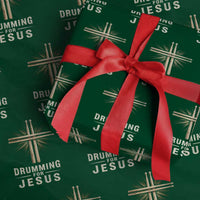 Christian Drummer Wrapping Paper Roll Drumming For Jesus Drumstick Cross Percussionist
