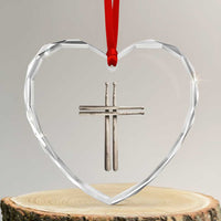 Christian Drummer Heart Crystal Glass Ornament Drumstick Cross Rock Music Lover Gift - Wonder Print Shop